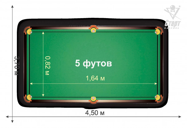 Стол бильярдный Компакт Люкс 5FT (1,64 х 0,82 м)
