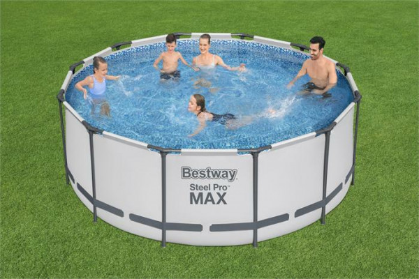 Каркасный бассейн Bestway Steel Pro Max 366х122см, 10250л, фил.-насос 2006л/ч, лестница, тент