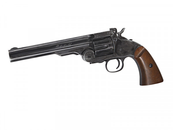 Пневматический револьвер ASG Schofield-6 aging black пулевой 4,5 мм