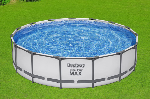Каркасный бассейн Bestway Steel Pro Max 396х122см, 12690л, фил.-насос 3028л/ч, лестница, тент 5618W BW)