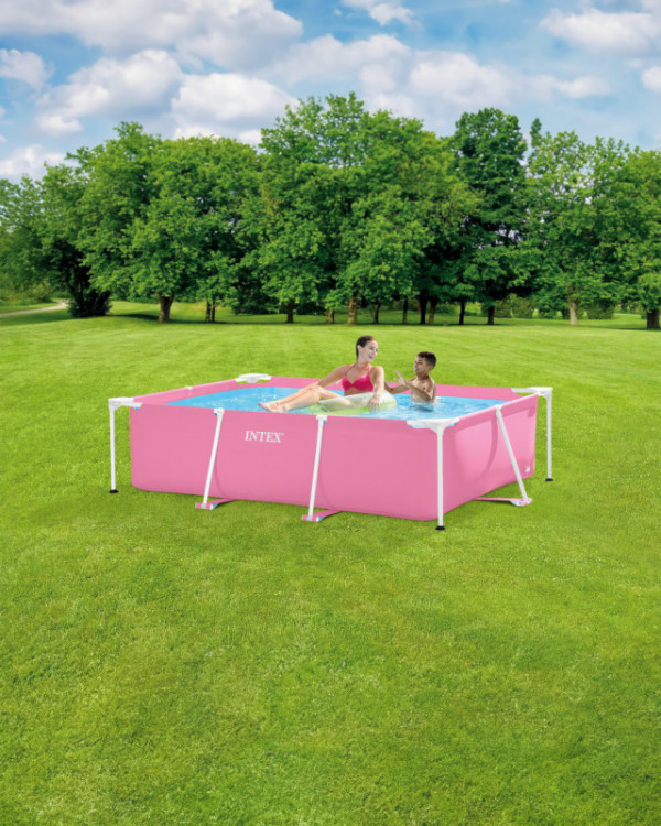 Каркасный бассейн Intex Pink Metal Frame 220х150х60см, 1662л