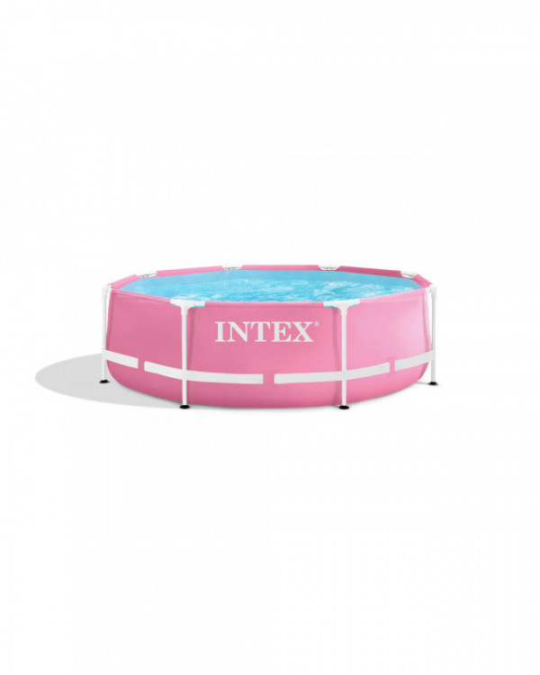 Каркасный бассейн Intex Pink Metal Frame 244х76см, 2843л, фил-насос 1250л/ч