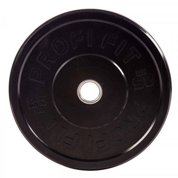Диск для штанги каучуковый, черный, PROFI-FIT D-51