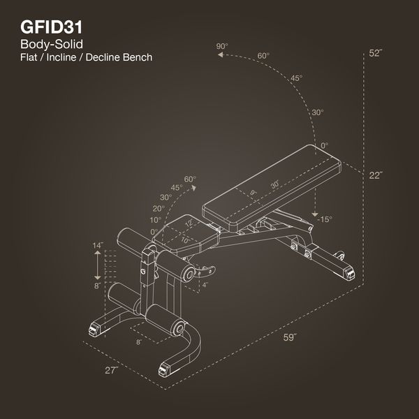 Универсальная регулируемая скамья--Body Solid GFID-31