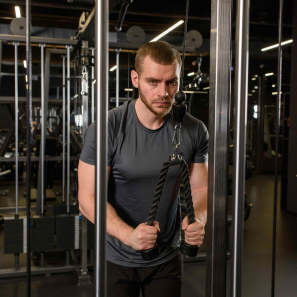Гибкая тяга (канат) для трицепса с металлическими концами RT-005 PROFI-FIT