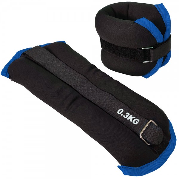 Утяжелители "ALT Sport" (нейлон) в сумке (черный с синий окантовкой) (HKAW101-A)