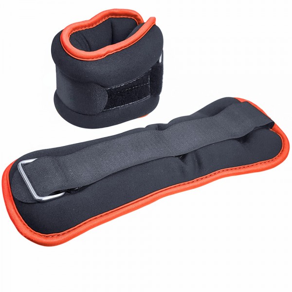 Утяжелители "ALT Sport" (нейлон) в сумке (черный с оранжевой окантовкой) (HKAW104-4)