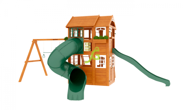 Детская площадка IgraGrad Клубный домик 2 с трубой и рукоходом Luxe