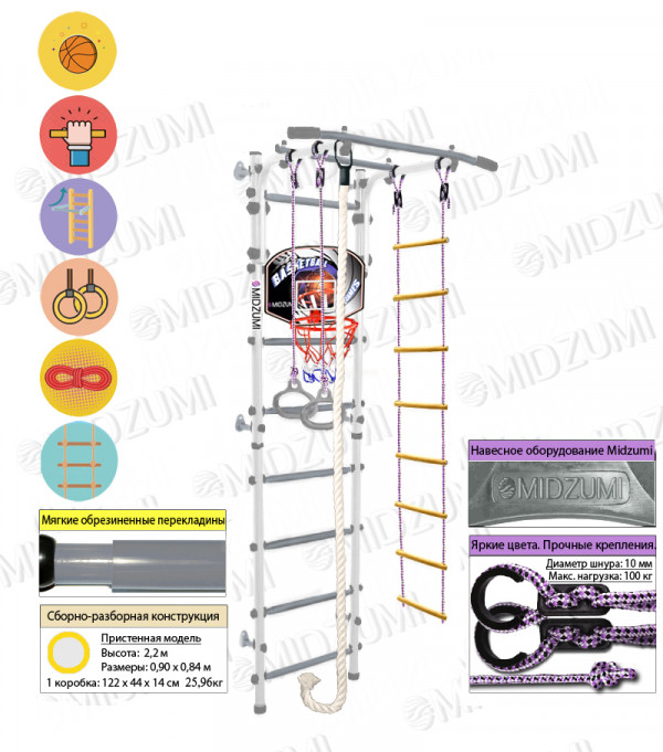 Шведская стенка Midzumi Niji Kabe Basketball Shield