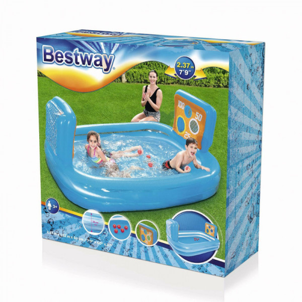 Детский надувной бассейн Bestway 237х152х94см "Тир" с мишенью и 5-ю мячами, 462л, от 3 лет