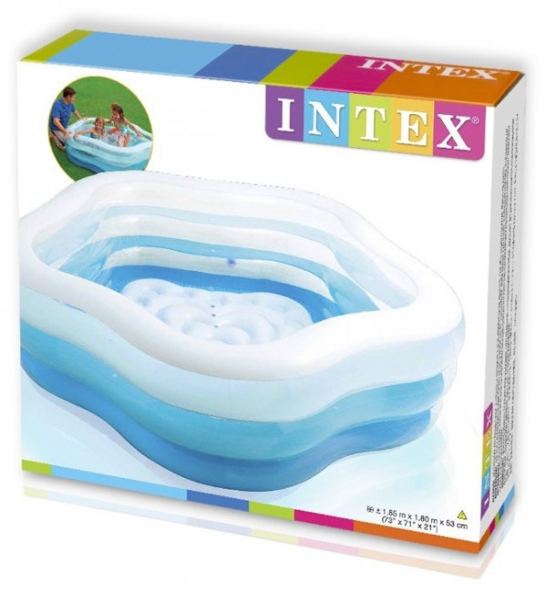 Детский надувной бассейн Intex 185х180х53см, с надувным дном, 460л, от 3 лет