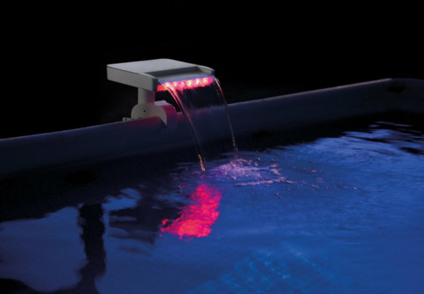 Водопад для бассейна с цветной LED подсветкой