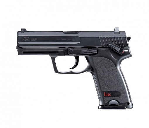 Пистолет пневматический Heckler & Koch USP (черный, с черной рукояткой)