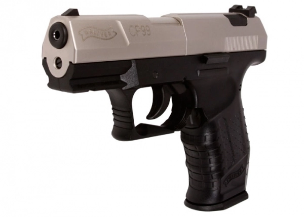 Пистолет пневматический Walther СР 99 (никель с чёрной рукояткой)