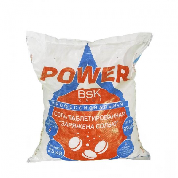 Соль таблетированная BSK Salt 25 кг "BSK POWER PROFESSIONAL" NaCL 99,95 % (00024758)