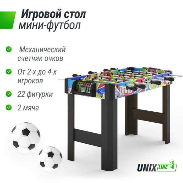 Игровой стол UNIX Line Мини Футбол - Кикер (101х42 cм)