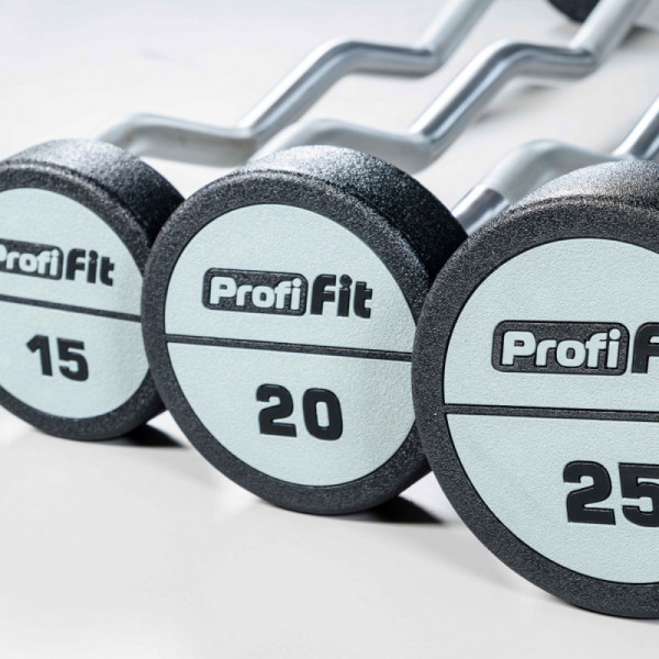 Набор изогнутых полиуретановых штанг (шаг 5 кг, 5 шт) 10-30 кг PROFI-FIT